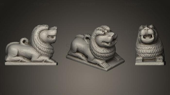 3D модель Красный Каменный Лев (STL)
